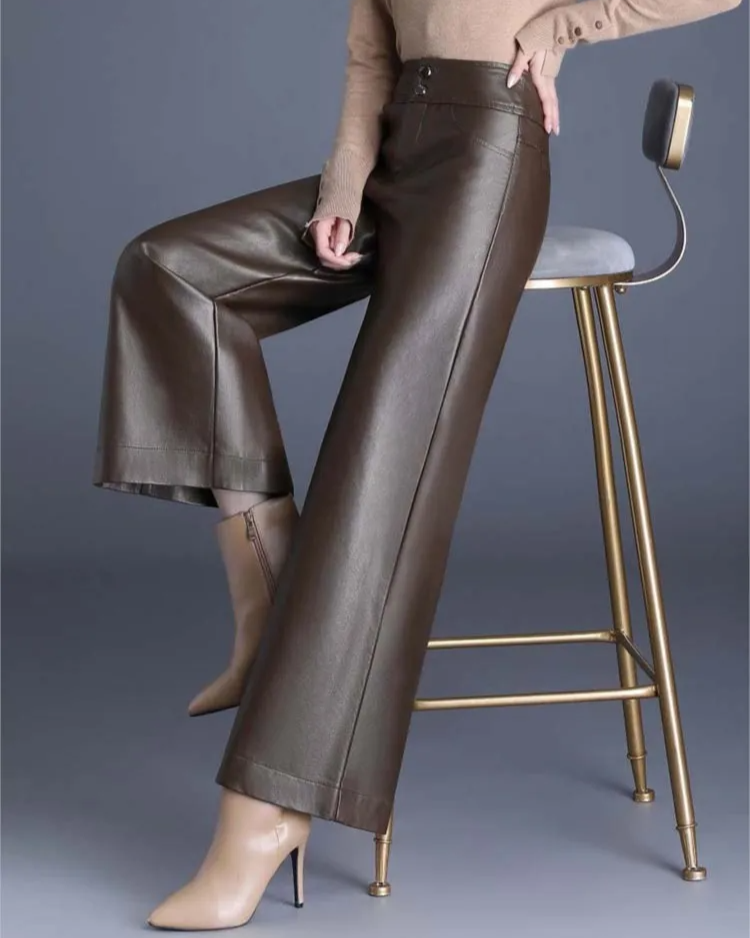 Vittoria™ | Vegan Leather Wide-Leg Trouser