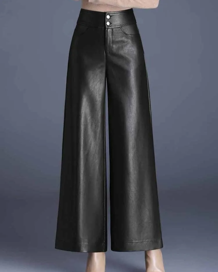 Vittoria™ | Vegan Leather Wide-Leg Trouser