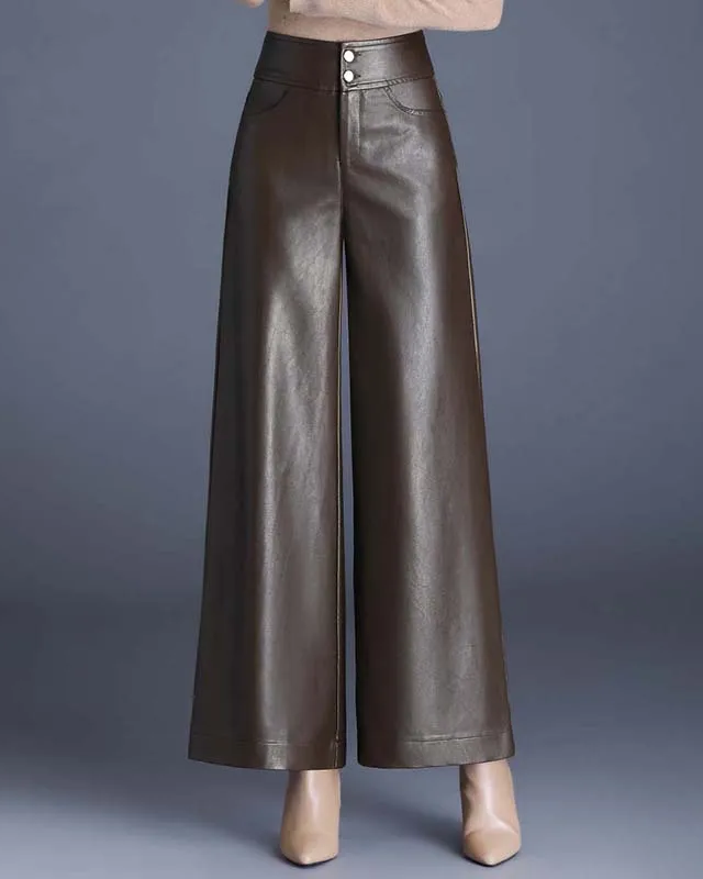 Vittoria™ | Vegan Leather Wide-Leg Trouser