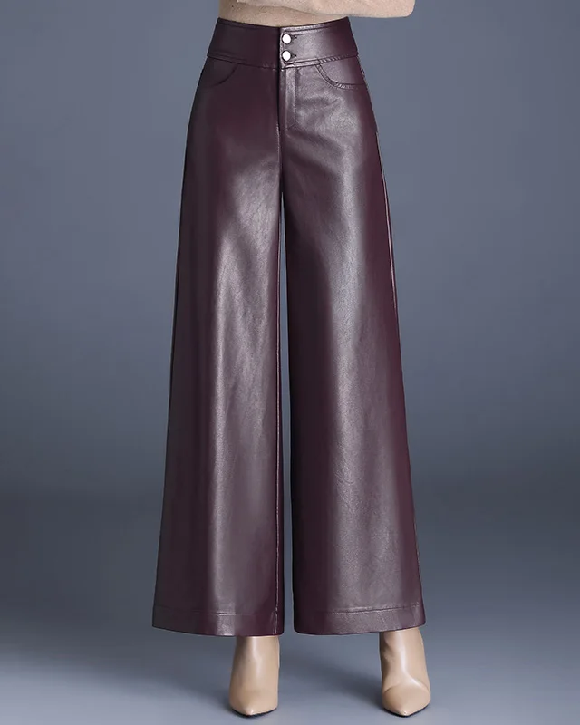 Vittoria™ | Vegan Leather Wide-Leg Trouser