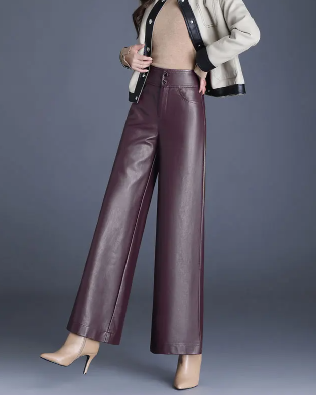 Vittoria™ | Vegan Leather Wide-Leg Trouser