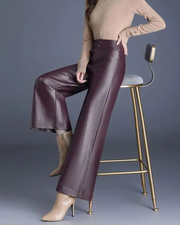 Vittoria™ | Vegan Leather Wide-Leg Trouser