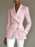 Priscilla™ | Silver-Trim Double-Breasted Blazer