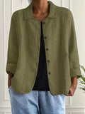 Aurelienne™ | Olive Open-Front Blouse