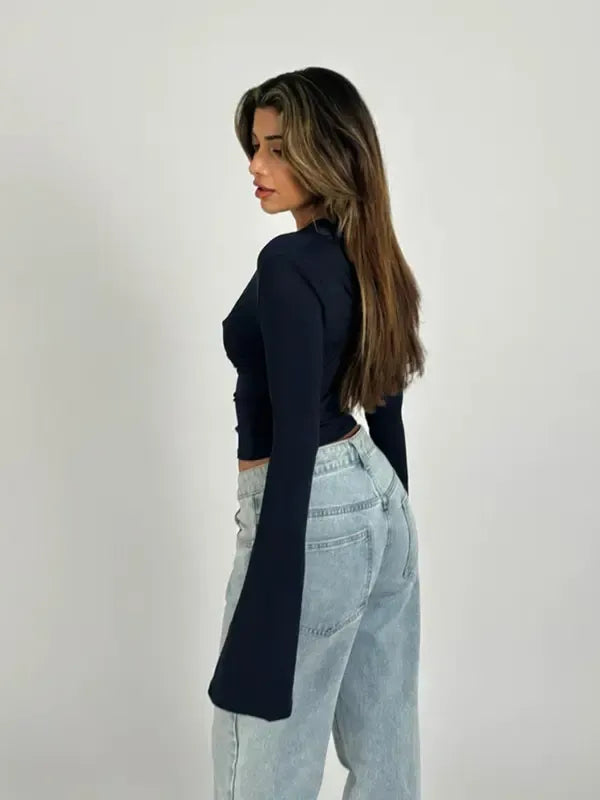 Bella™ | Lace Trim V-Neck Top