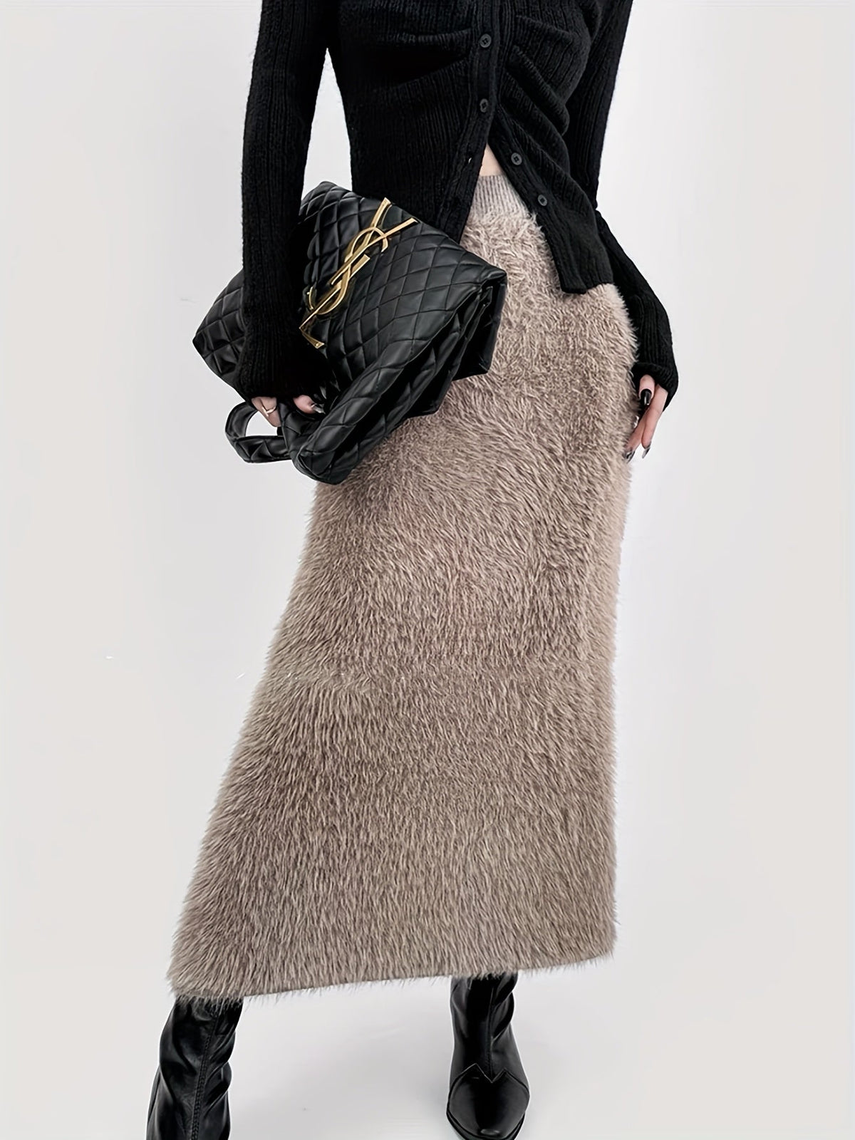 Clairmont™ | Faux Fur Maxi Skirt