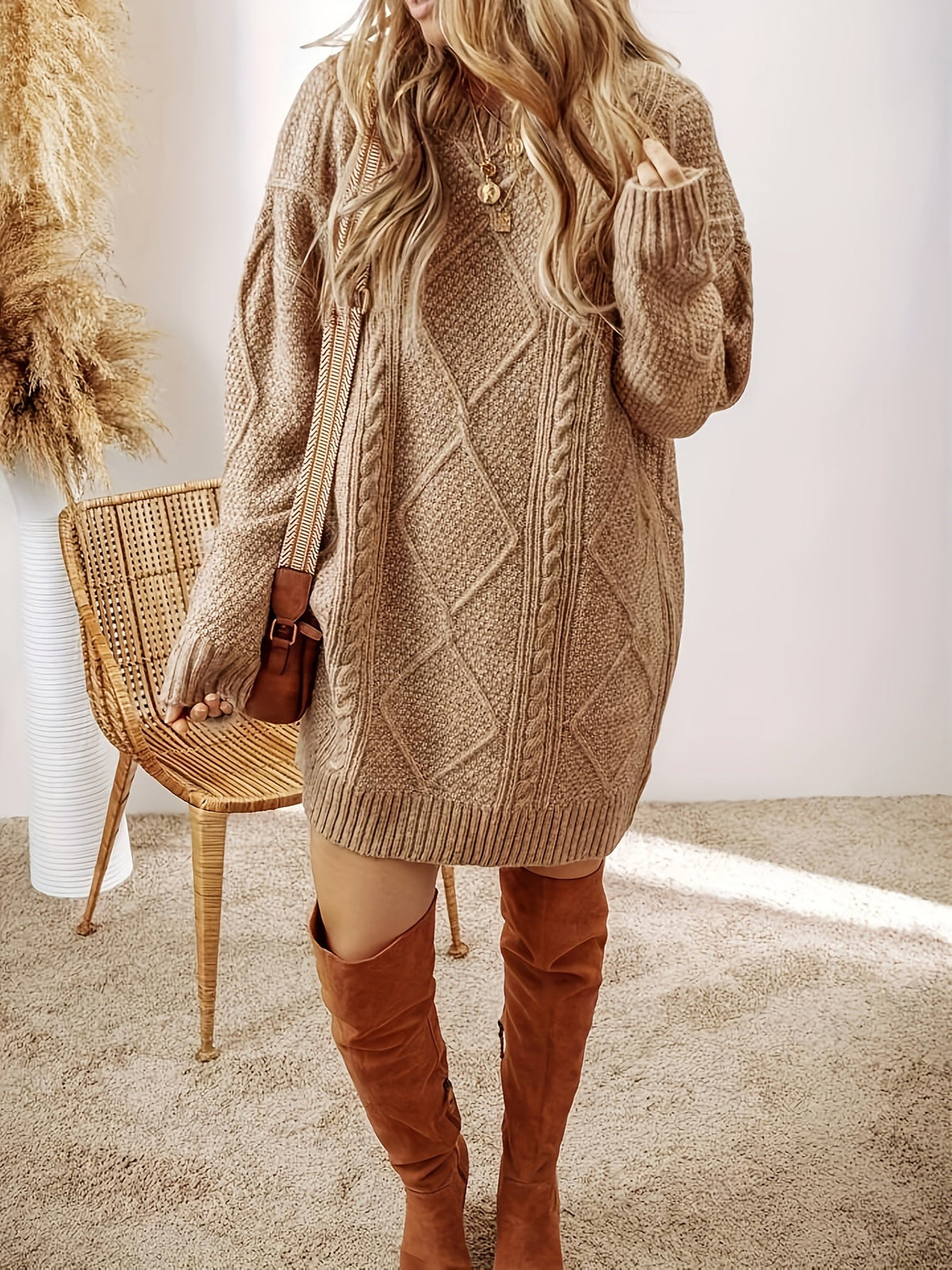Juno™ | Cable Knit Sweater Dress