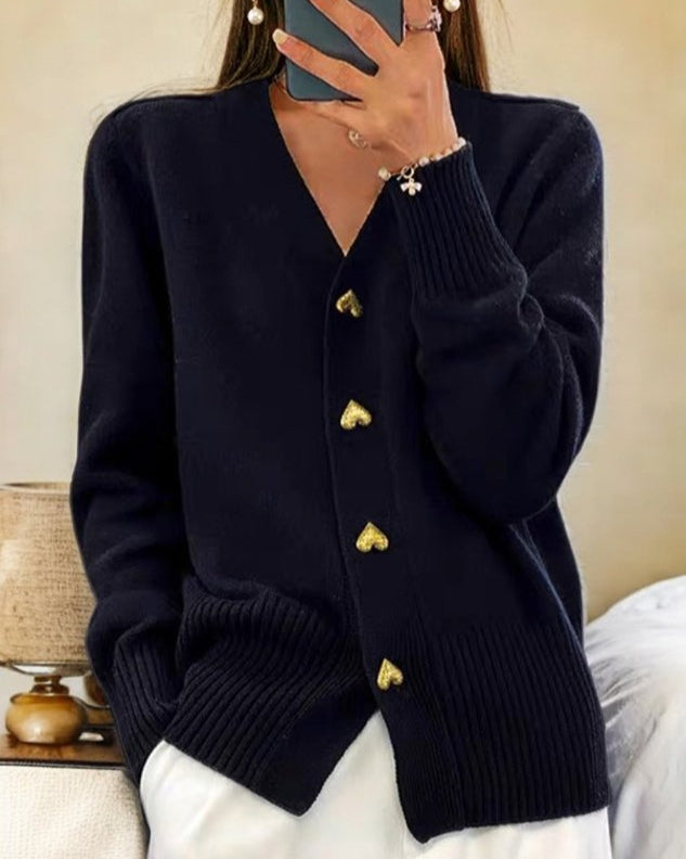 Luna™ | Heart Button Knit Cardigan
