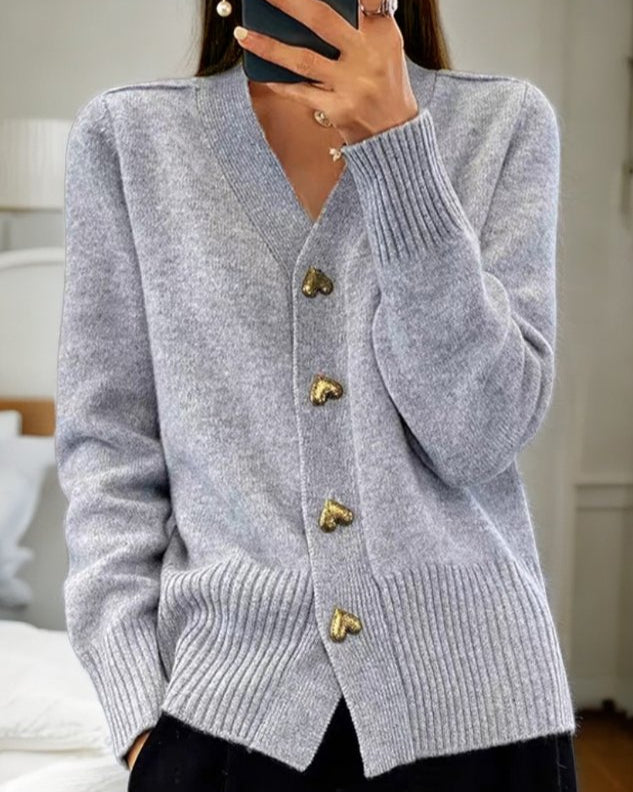 Luna™ | Heart Button Knit Cardigan