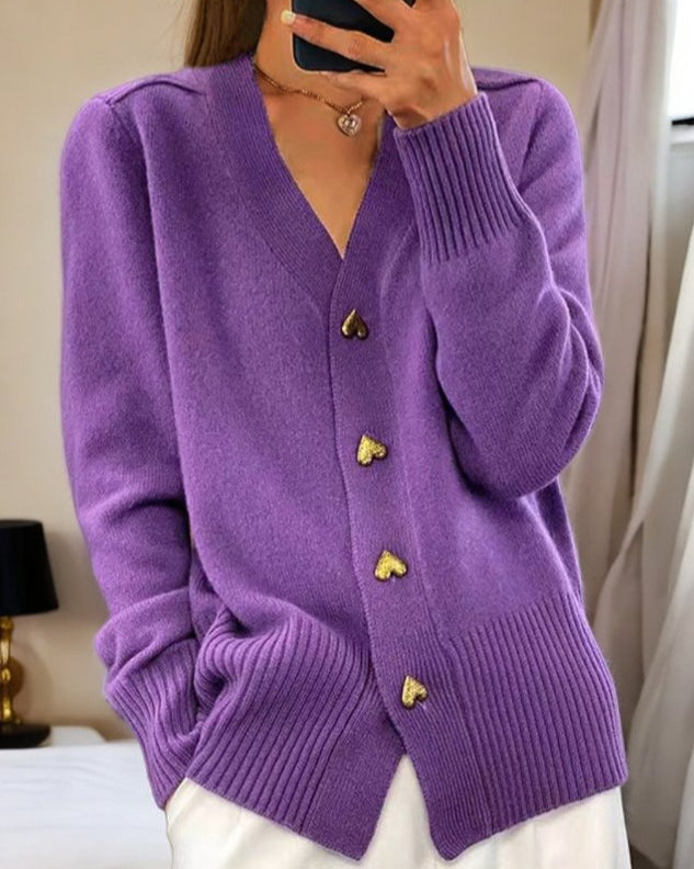 Luna™ | Heart Button Knit Cardigan