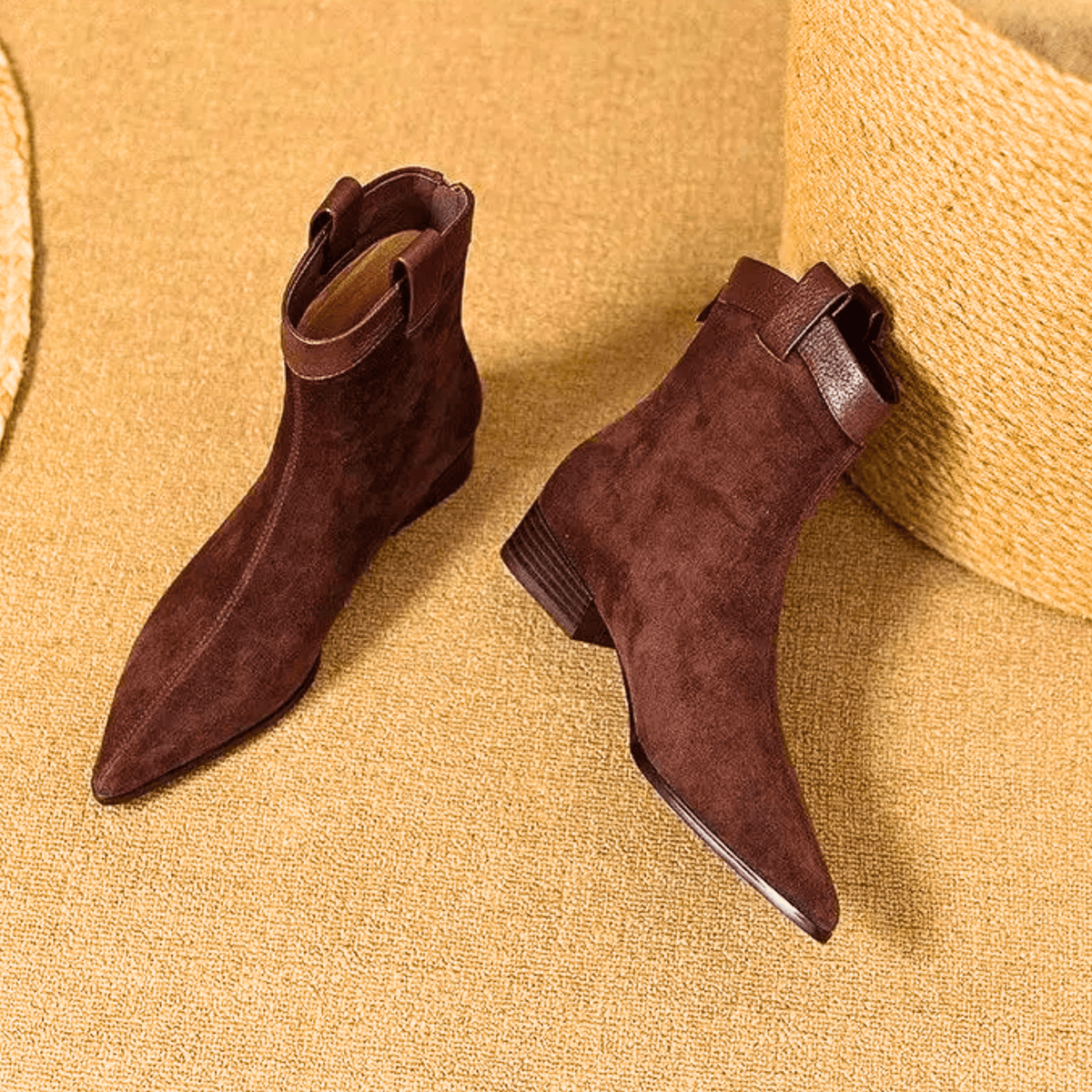 Camille™ | Suede Pointed Ankle Boots