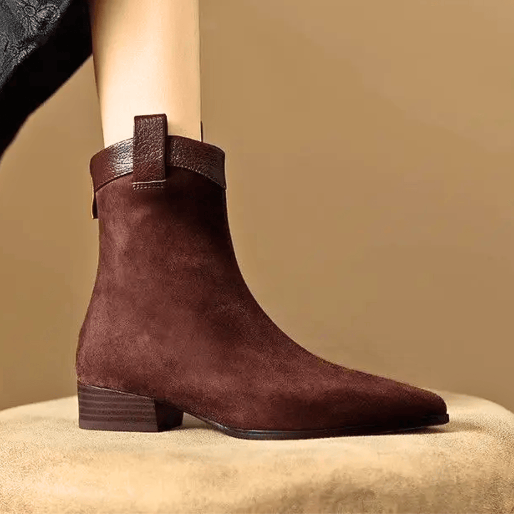 Camille™ | Suede Pointed Ankle Boots