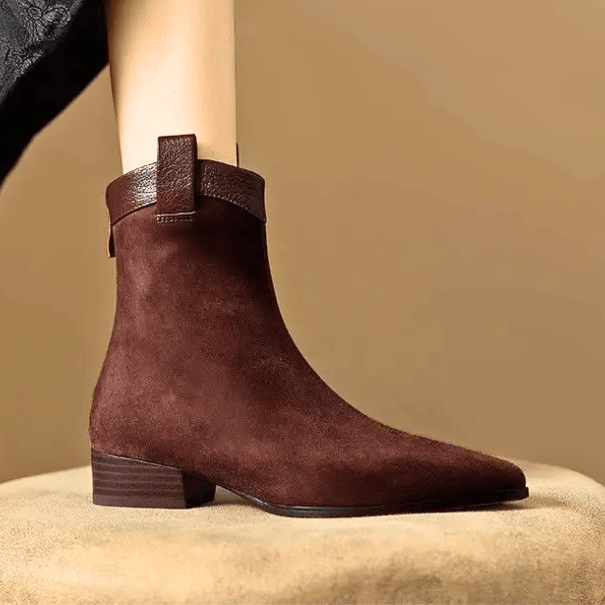 Camille™ | Suede Pointed Ankle Boots