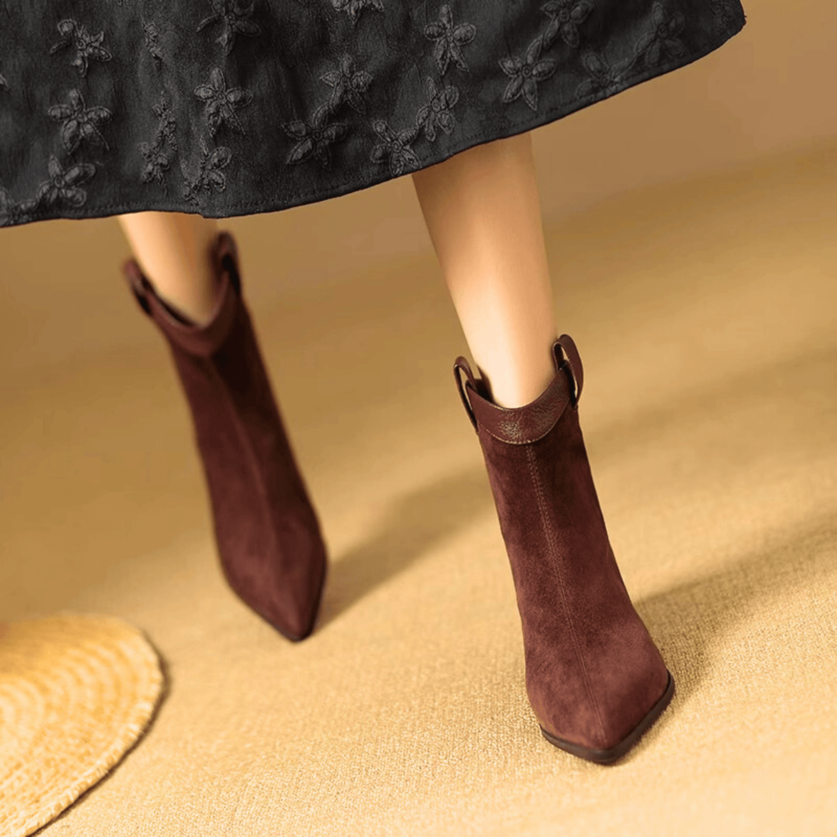 Camille™ | Suede Pointed Ankle Boots