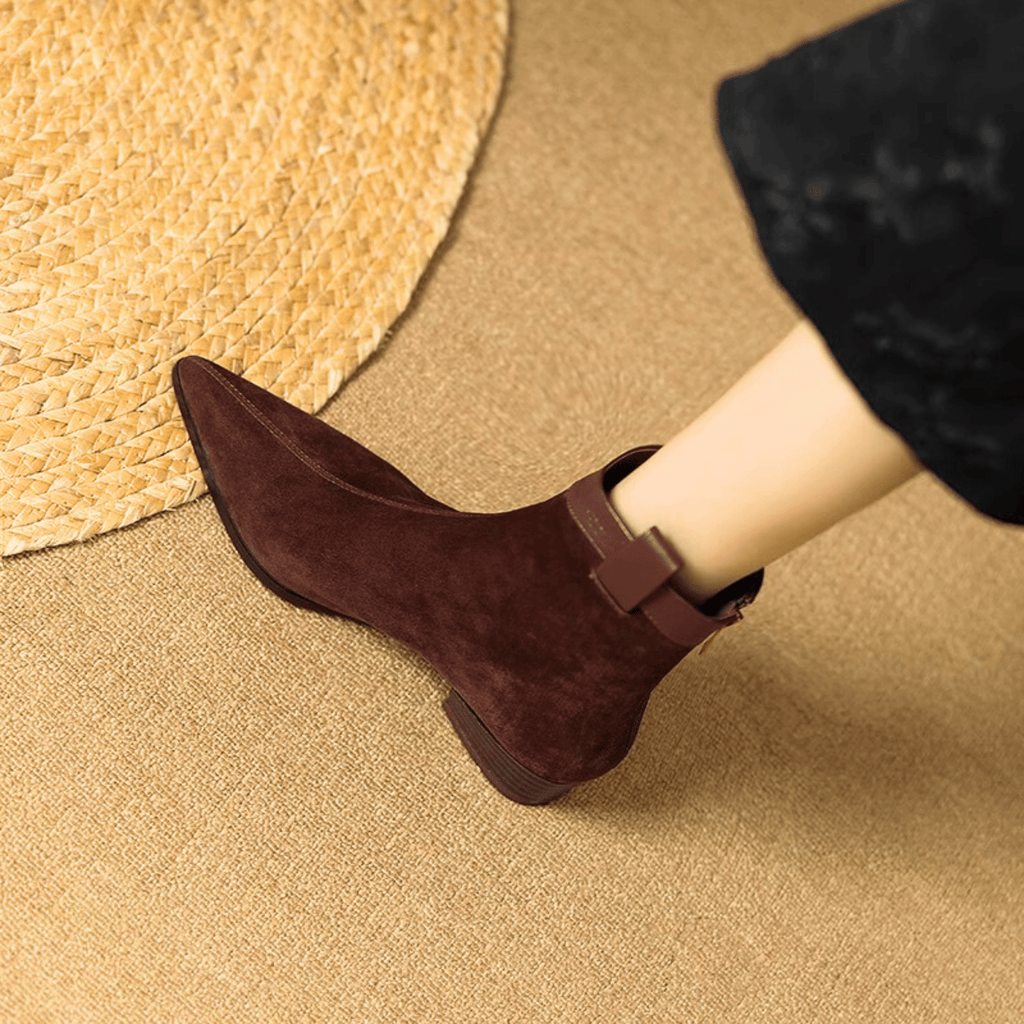 Camille™ | Suede Pointed Ankle Boots