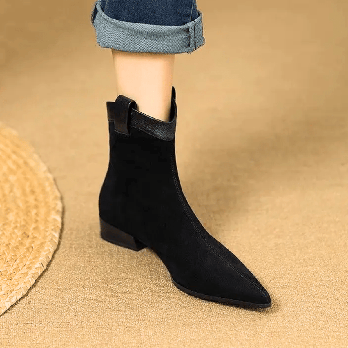 Camille™ | Suede Pointed Ankle Boots
