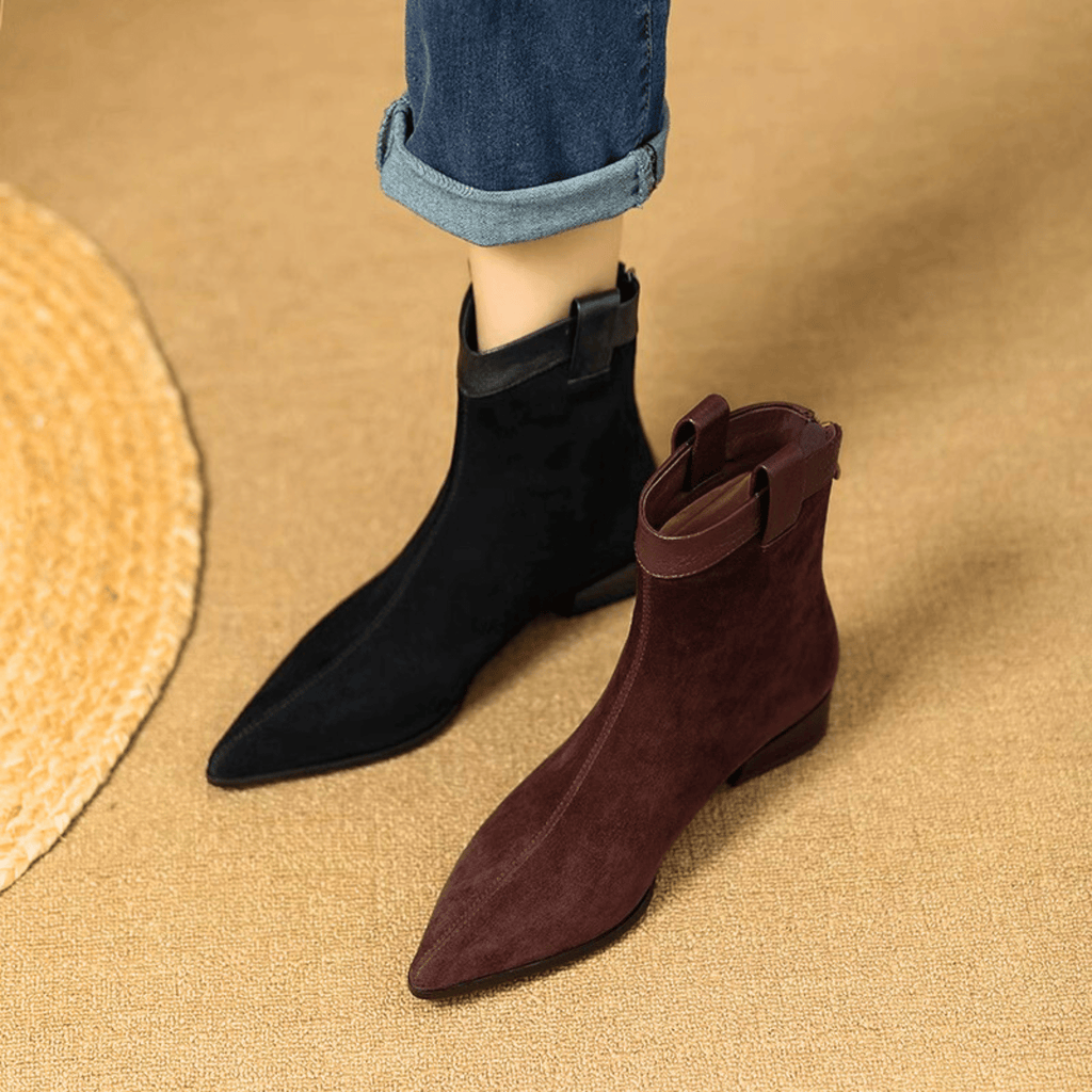 Camille™ | Suede Pointed Ankle Boots