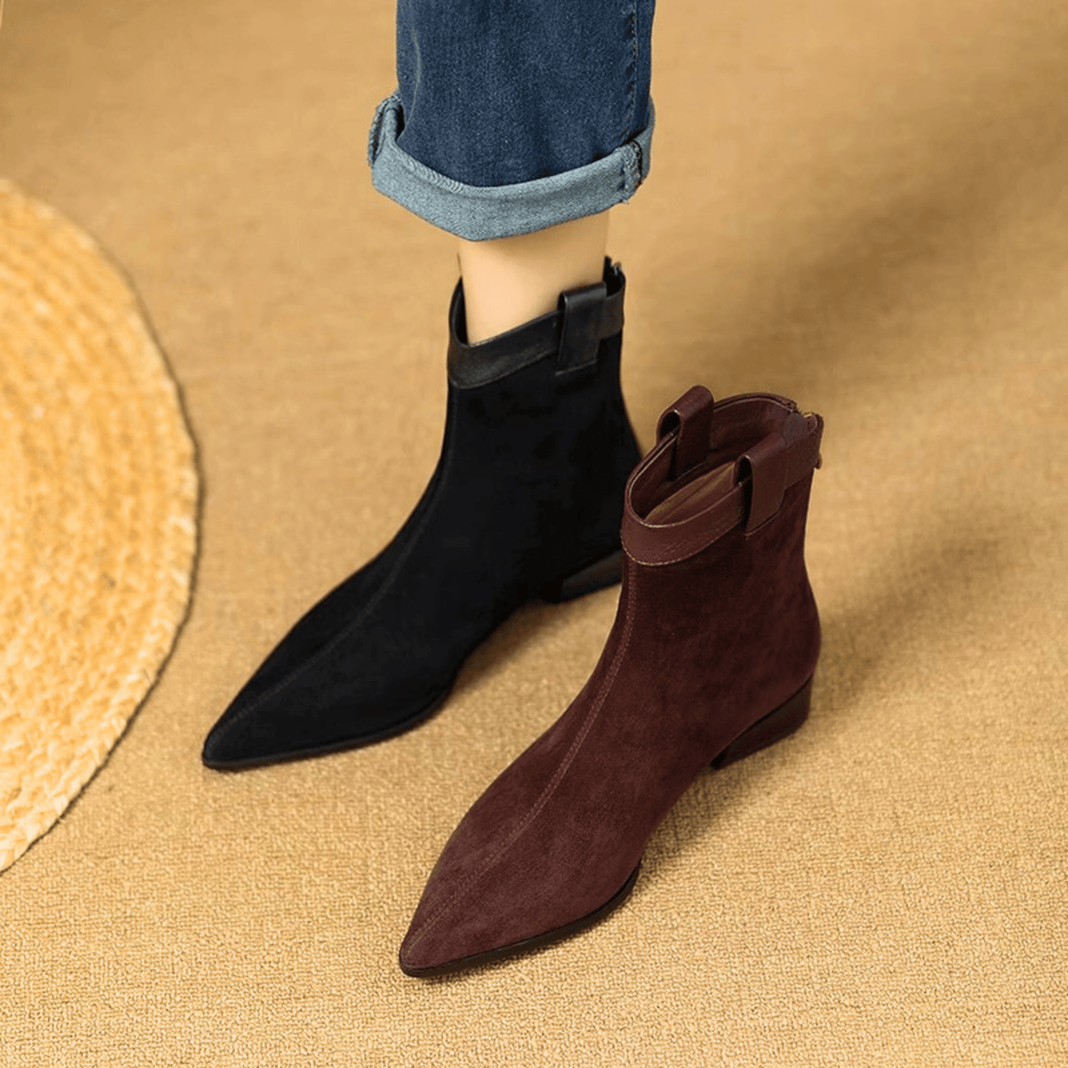 Camille™ | Suede Pointed Ankle Boots