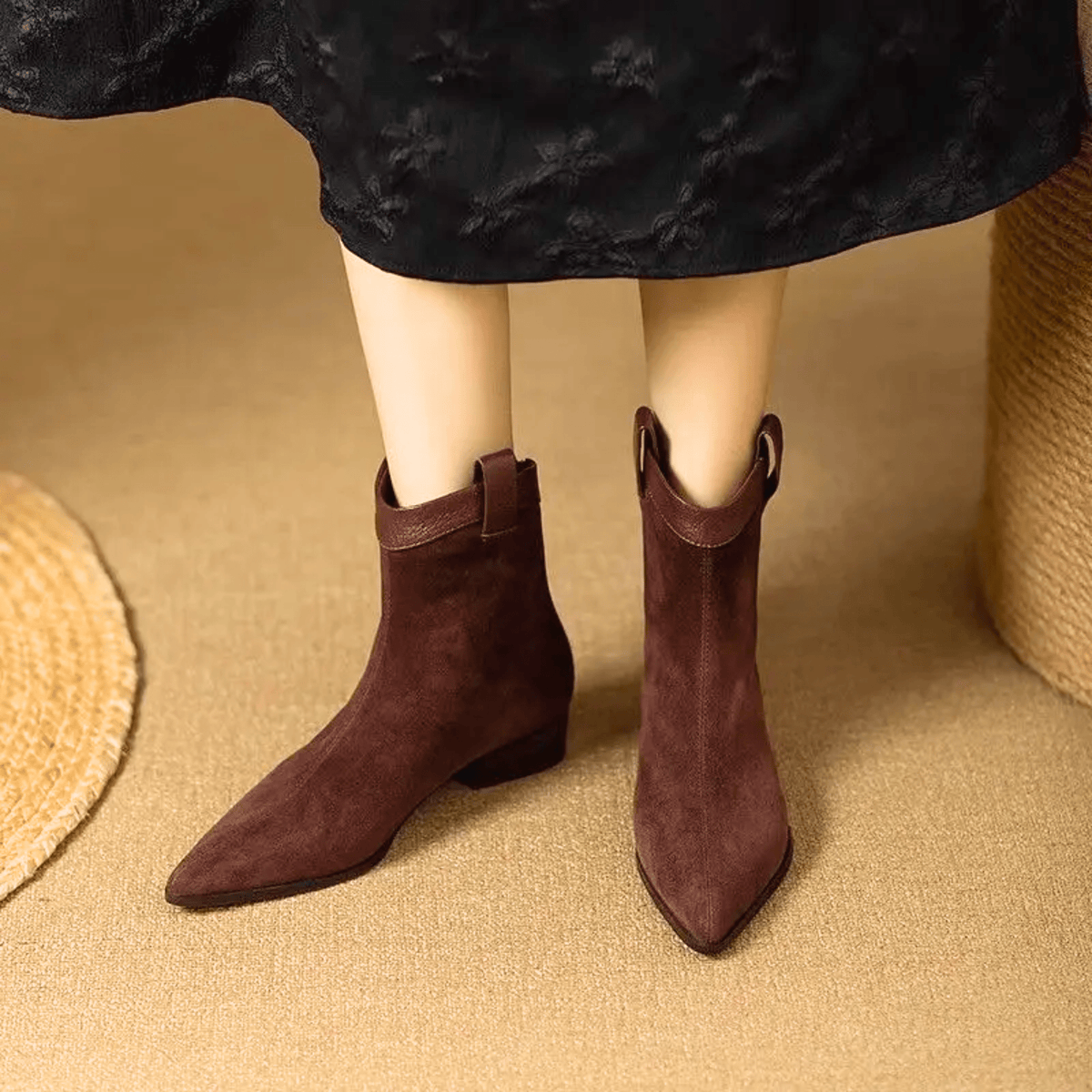 Camille™ | Suede Pointed Ankle Boots