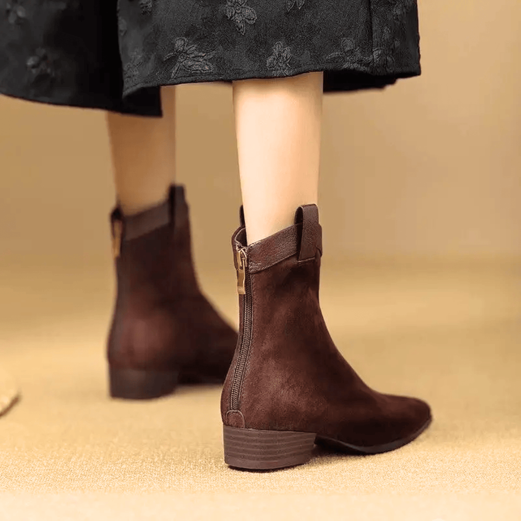 Camille™ | Suede Pointed Ankle Boots